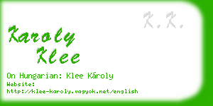 karoly klee business card